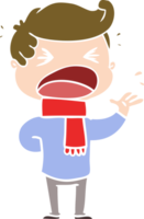 flat color style cartoon shouting man png