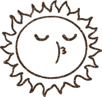 Cute Sun Charcoal Drawing png