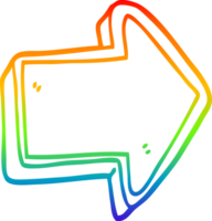 rainbow gradient line drawing cartoon arrow sign png