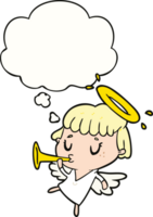 cartoon angel and thought bubble png