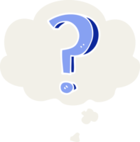 cartoon question mark and thought bubble in retro style png