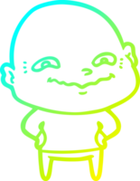 desenho de linha de gradiente frio desenho animado cara assustador png