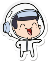 Aufkleber eines fröhlichen Cartoon-Astronauten png