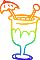 regenbogengradientenlinie, die tropischen cocktail der karikatur zeichnet png