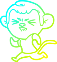 cold gradient line drawing cartoon annoyed monkey png