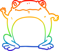 rainbow gradient line drawing cartoon frog png