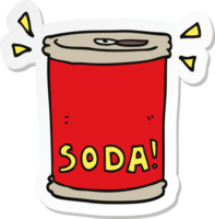 sticker of a cartoon soda can png