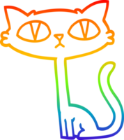 rainbow gradient line drawing cartoon halloween black cat png