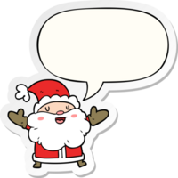 cartoon santa claus and speech bubble sticker png