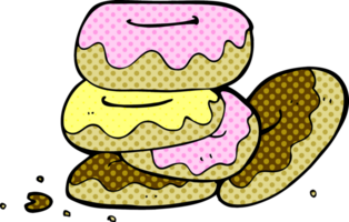 tekenfilm stapel van donuts png
