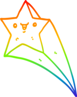 arc en ciel gradient ligne dessin dessin animé étoile filante png