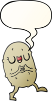 cartoon happy potato and speech bubble in smooth gradient style png