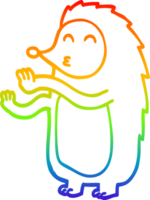 Regenbogen-Gradientenlinie Zeichnung Cartoon glücklicher Igel png