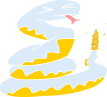 serpiente de cascabel de dibujos animados de estilo de color plano png