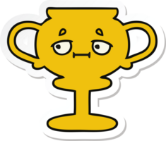 pegatina de un lindo trofeo de dibujos animados png