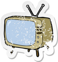 retro distressed sticker of a cartoon television png