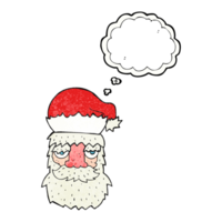 thought bubble textured cartoon tired santa claus face png