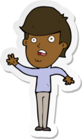 sticker of a cartoon unhappy boy png