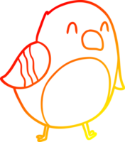 pájaro de dibujos animados de dibujo de línea de gradiente cálido png