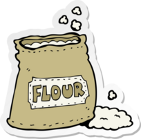 sticker of a cartoon bag of flour png