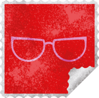 spectacles square peeling sticker png