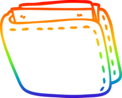 arc en ciel gradient ligne dessin dessin animé vieux portefeuille en cuir png