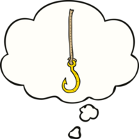 cartoon fish hook and thought bubble png