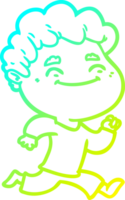 cold gradient line drawing of a cartoon friendly man png