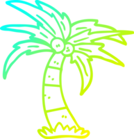 cold gradient line drawing of a cartoon palm tree png