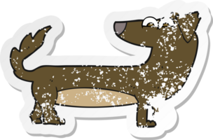 retro nödställd klistermärke av en tecknad hund png