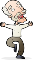 cartoon old man having a fright png