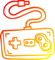 warm gradient line drawing of a cartoon game controller png