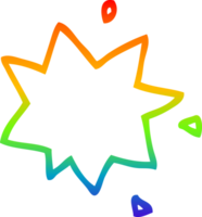 rainbow gradient line drawing of a cartoon bang png