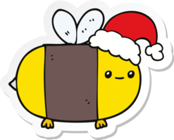 autocollant d'une abeille de noël de dessin animé png