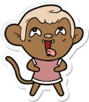 autocollant d'un singe fou de dessin animé png