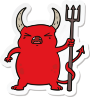 sticker of a cartoon angry little devil png