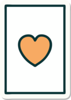 sticker of tattoo in traditional style of the ace of hearts png