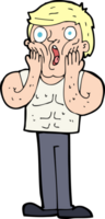 cartoon shocked gym man png