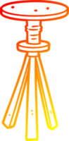 warm gradient line drawing of a cartoon stool png