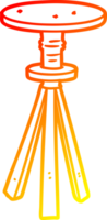 warm gradient line drawing of a cartoon stool png