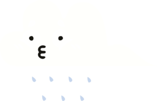 flat color retro cartoon of a rain cloud png