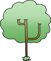 gradient shaded quirky cartoon tree png