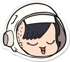 pegatina de una cara de astronauta de dibujos animados png