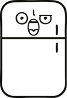 line drawing cartoon of a fridge  zer png