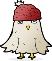 cartoon bird wearing a winter hat png