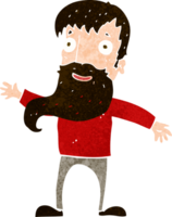 cartoon man with beard waving png