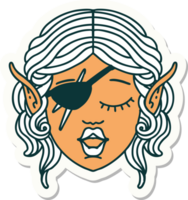 sticker of a elf rogue character face png