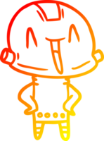 caloroso gradiente linha desenhando do uma desenho animado robô png