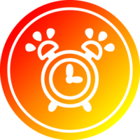 Klingeln Alarm Uhr kreisförmig Symbol mit warm Gradient Fertig png