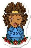 sticker of a human barbarian with natural twenty dice roll png